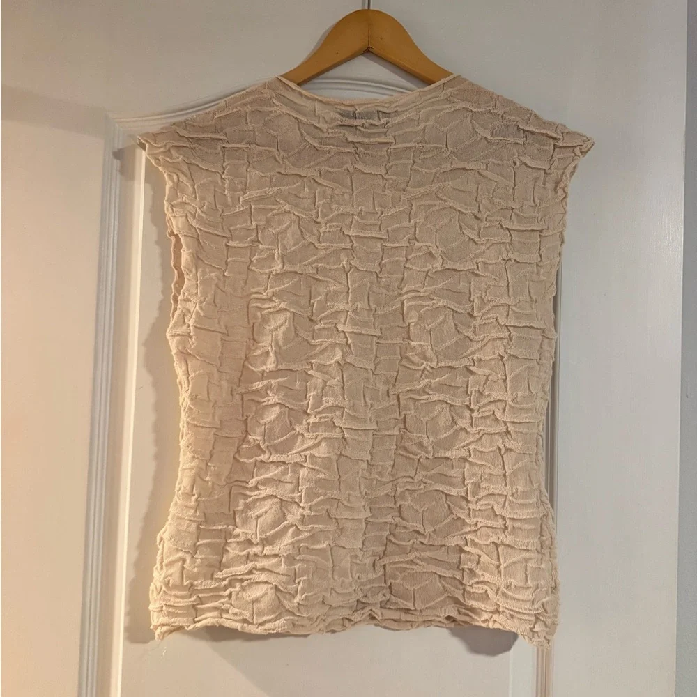 Zara Beige Textured Sleeveless Top - Picture 3 of 3